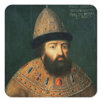 Portrait of Tsar Alexei I Mihailovitch Square Sticker