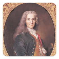 Portrait of Voltaire  aged 23, 1728 Square Sticker