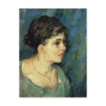 Portrait of Woman in Blue, Vincent van Gogh Postcard
