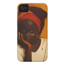 Portrait of Young african girl iPhone 4 Cases