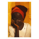 Portrait of Young african girl Stationery Design