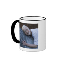 portrait of young girl on white horse mug