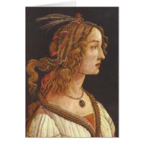 Portrait of young Simonetta Vespucci Card