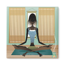 Portrait of young woman doing yoga refrigerator magnets