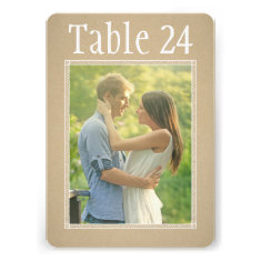 Portrait Photo Table Number Cards | Kraft Paper