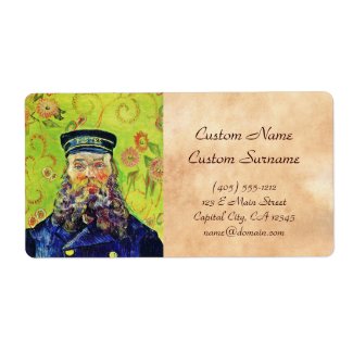 Portrait Postman Joseph Roulin Vincent van Gogh Custom Shipping Label