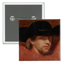 Portrait, presumed to be the artist, 1775 button