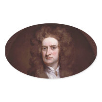 Portrait Sir Isaac Newton by Sir Godfrey Kneller Oval Stickers