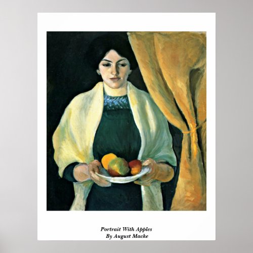 Portrait With Apples By August Macke Print