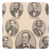 Portraits of Hon Thomas A Hendricks Square Sticker