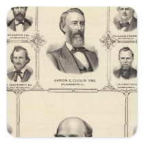 Portraits of Robert Hunter, Aaron G Cloud Square Stickers