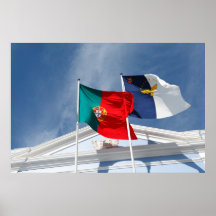 Portugal and Azores flags Print