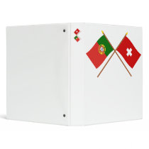 Portugal and Switzerland Crossed Flags Binder