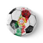 Portugal Distressed Soccer Pinback Button