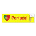 Portugal Flag Map Bumper Sticker