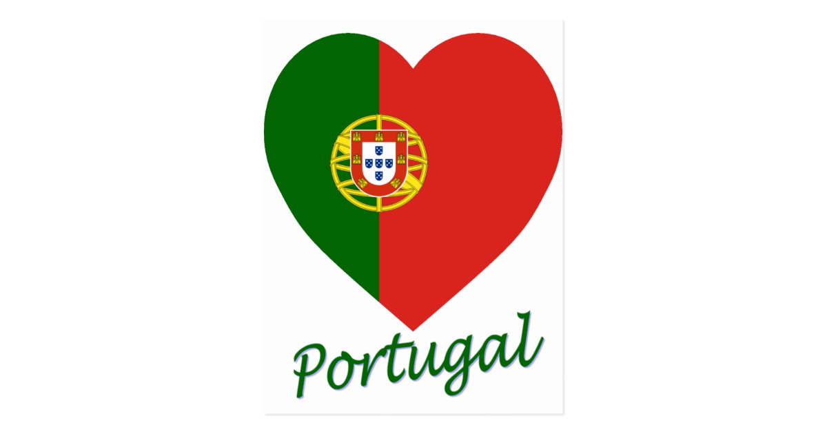 Portugal Flag Heart Postcard | Zazzle