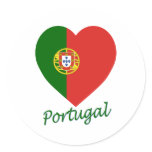 Portugal Flag Heart stickers