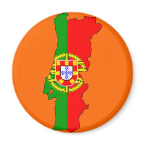 Portugal flag map magnets
