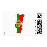 Portugal flag map postage