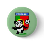 This adorable little panda is too cute! He's featured in front of a large flag from Portugal and ready to play football and score some goals. This cute design is perfect for football players and soccer fans.