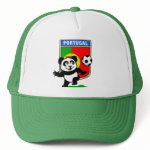 This adorable little panda is too cute! He's featured in front of a large flag from Portugal and ready to play football and score some goals. This cute design is perfect for football players and soccer fans.