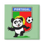 This adorable little panda is too cute! He's featured in front of a large flag from Portugal and ready to play football and score some goals. This cute design is perfect for football players and soccer fans.