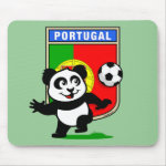 This adorable little panda is too cute! He's featured in front of a large flag from Portugal and ready to play football and score some goals. This cute design is perfect for football players and soccer fans.