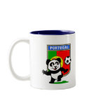 This adorable little panda is too cute! He's featured in front of a large flag from Portugal and ready to play football and score some goals. This cute design is perfect for football players and soccer fans.