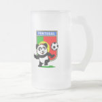 This adorable little panda is too cute! He's featured in front of a large flag from Portugal and ready to play football and score some goals. This cute design is perfect for football players and soccer fans.
