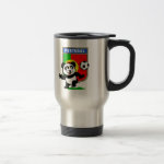 This adorable little panda is too cute! He's featured in front of a large flag from Portugal and ready to play football and score some goals. This cute design is perfect for football players and soccer fans.