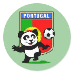 This adorable little panda is too cute! He's featured in front of a large flag from Portugal and ready to play football and score some goals. This cute design is perfect for football players and soccer fans.