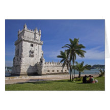 Portugal, Lisbon. Belem Tower, a UNESCO World 2 Greeting Cards