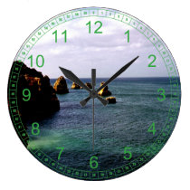 Portugal Ocean - Teal & Azure Paradise wall clocks