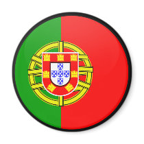 Portugal quality Flag Circle Fridge Magnets