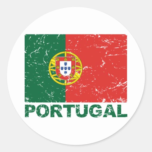 Portugal Vintage Flag Classic Round Sticker | Zazzle