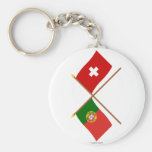 Portugal y banderas cruzadas Suiza Llavero