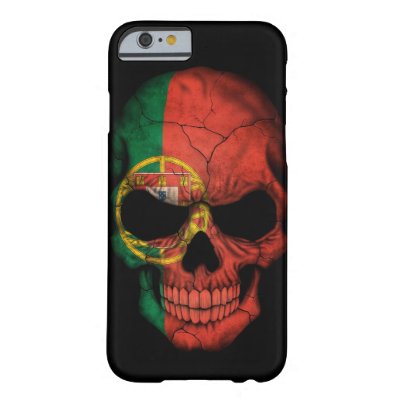 Portuguese Flag Skull on Black iPhone 6 Case