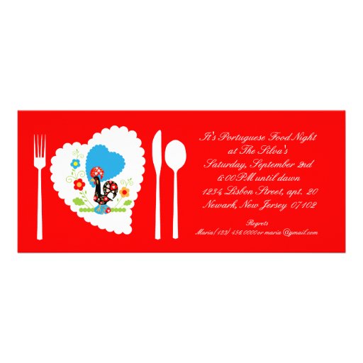 Portuguese Food Night Party Invitation
