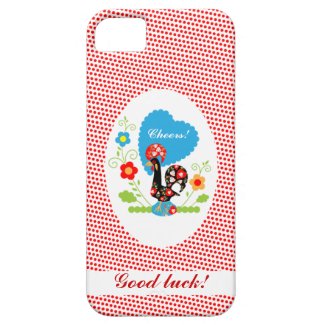 Portuguese Rooster iPhone 5 Case with Polka Dots
