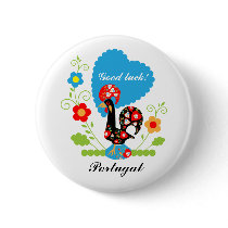 Portuguese Rooster of Luck Pinback Button