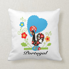 Portuguese Rooster of Luck Pillow