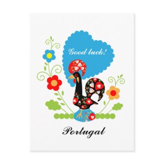 Portuguese Rooster of Luck postcard