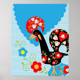 Portuguese Rooster Symbol Print