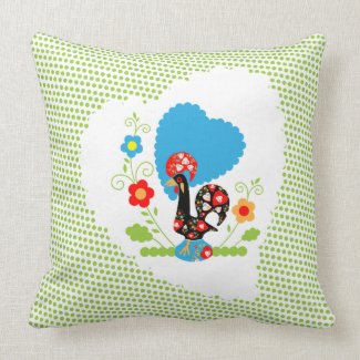 Portuguese Rooster with Green Dots