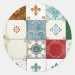 Portuguese tiles round sticker