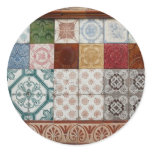Portuguese tiles round stickers