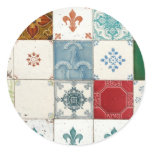Portuguese tiles round sticker