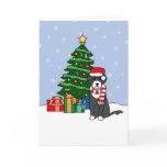 Portuguese Water Dog and Christmas Tree