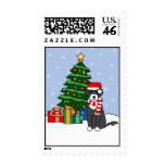 Portuguese Water Dog and Christmas Tree Postage