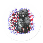 Portuguese Water Dog Patriot Round Sticker